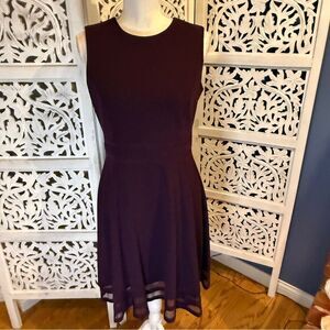 NWT Calvin Klein Deep Purple Illusion Hem Dress Sz 8